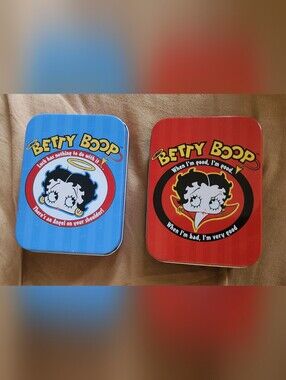 Betty Boop Tin Set in Blue and Red
